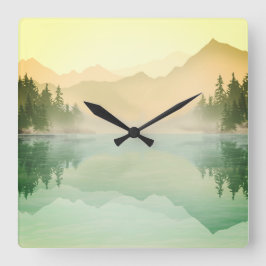 シトラスマウンテンズフォレストランドスケープ スクエア壁時計