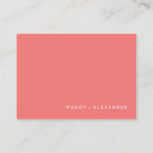 シトラスミニマリストピンクウェディングレセプション エンクロージャーカード (裏面)