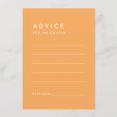 シトラスミニマリスト結婚オレンジのアドバイスカード アドバイスカード (正面)