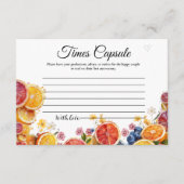 シトラスメインスクイズタイムカプセルブライダルシャワー エンクロージャーカード (正面)