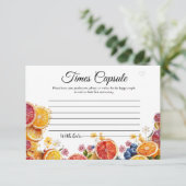 シトラスメインスクイズタイムカプセルブライダルシャワー エンクロージャーカード (スタンド正面)