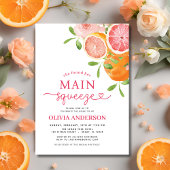 シトラスメインスクイーズブライダルシャワーオレンジピンク 招待状