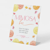 シトラスメインスクイーズブライダルシャワーミモサバーサイン 台座サイン (正面)