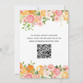 シトラスメインスクイーズQRコードブライダルシャワー 招待状 (裏面)