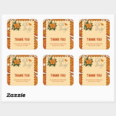 シトラスモダンエレガントオレンジベビーシャワー スクエアシール (シート)