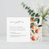 シトラスモダンオレンジのウェディングレセプターカード エンクロージャーカード (スタンド正面)