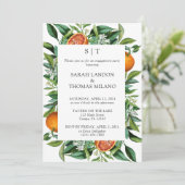 シトラスモダンオレンジリーフ婚約パーティ 招待状 (スタンド正面)