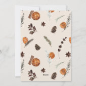 シトラスモダンミニマルリーススクリプトクリスマス シーズンカード (裏面)