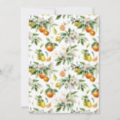 シトラスモダンレモンオレンジベビーシャワー 招待状 (裏面)