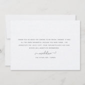 シトラスモダンレモンガーデンブライダルシャワーありがとう 招待状 (裏面)