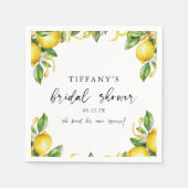 シトラスモダンレモンブライダルシャワー スタンダードカクテルナプキン (正面)