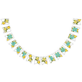 シトラスモダンレモンベビーシャワー バンティングフラッグ