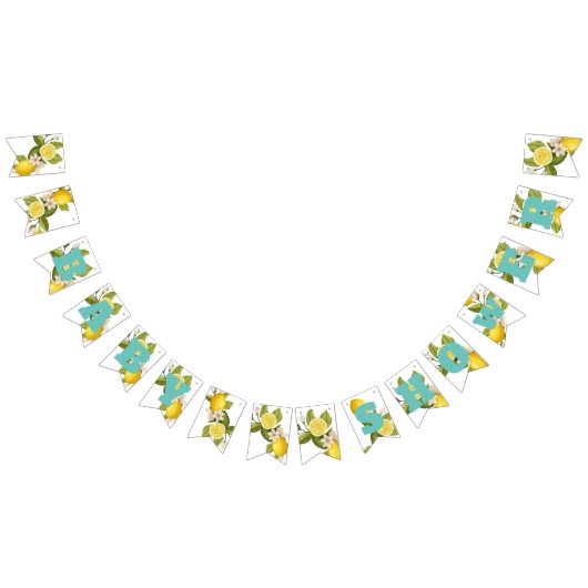 シトラスモダンレモンベビーシャワー バンティングフラッグ (全)