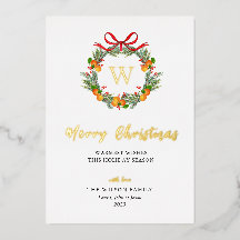 シトラスモノグラムのリースクリスマス金ゴールド