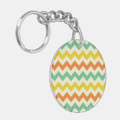 シトラスライムグリーンオレンジイエローシェブロンジガグ キーホルダー (正面左)