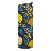 シトラスライムレモンドールの手描き模様の背景 タンブラー (回転左)