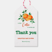 シトラスリトルかわいこちゃんグリーンリーオレンジベビーシャワー ギフトタグ (正面)