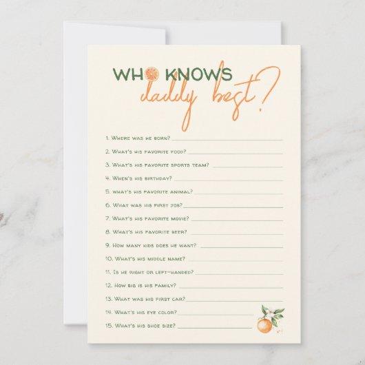 シトラスリトルかわいこちゃん誰がパパのカードを知っ最高のている 招待状 (正面)