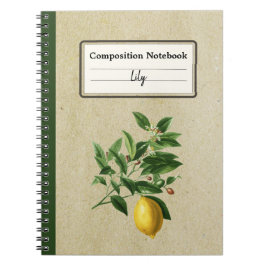 シトラスリモニウムイラストレーションパーソナライズされたコンプ ノートブック