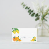 シトラスレモンとオレン結婚ジズテーブル座席表 名刺 (スタンド正面)