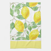 シトラスレモンとグリーン葉ズキッチン キッチンタオル (縦)