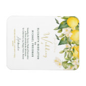 シトラスレモンイエローボタニカル結婚式招待状 マグネット (横)