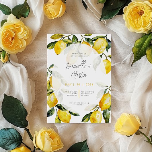シトラスレモンイタリア結婚式招待状 招待状
