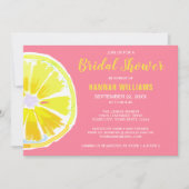 シトラスレモンウォーターカラーピンクブライダルシャワー招待状 招待状 (正面)