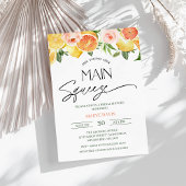 シトラスレモンオレンジフローラブライダルシャワー 招待状