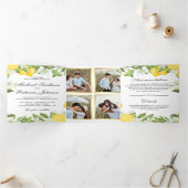 シトラスレモンオーチャードフォトコラージュ結婚ズ 三つ折り招待状 (内部)