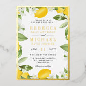 シトラスレモンオーチャードフォ結婚トズ金ゴールド 箔招待状 (正面)