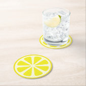 シトラスレモンスライスフルーツ1歳誕生日パーティー ラウンドペーパーコースター (インサイチュ)