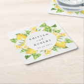 シトラスレモンツリーフルーツ結婚ズ スクエアペーパーコースター (アングル)