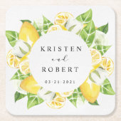 シトラスレモンツリーフルーツ結婚ズ スクエアペーパーコースター (正面)