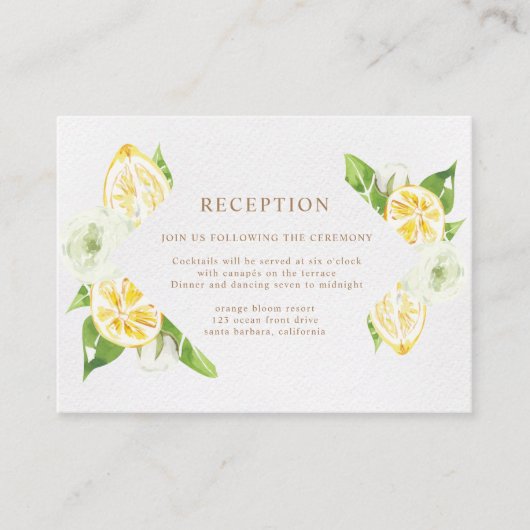 シトラスレモンツリー披露宴エンクロージャカード エンクロージャーカード (正面)