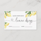 シトラスレモンドロップの数ブライダルシャワーゲーム エンクロージャーカード (正面)