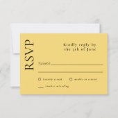 シトラスレモンドロップイエローシンプルミニマルRSVP 出欠カード (正面)