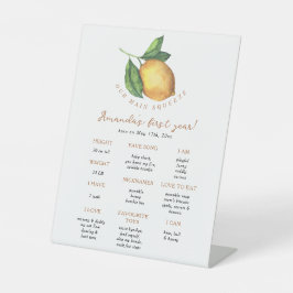 シトラスレモンファースト誕生日マイルストーン誕生日 台座サイン