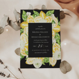 シトラスレモンフルーツブラック結婚式招待状