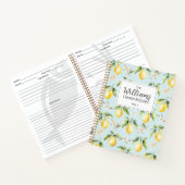 シトラスレモンフルーツボタニカルパターンファミリーレシピ ノートブック (内部)