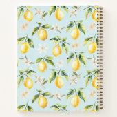 シトラスレモンフルーツボタニカルパターンファミリーレシピ ノートブック (裏面)