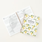 シトラスレモンフルーツボタニカルパターンファミリーレシピ ノートブック (内部)