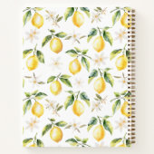 シトラスレモンフルーツボタニカルパターンファミリーレシピ ノートブック (裏面)