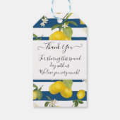 シトラスレモンフローラの葉ネイビーストライプありがとう ギフトタグ (裏面)