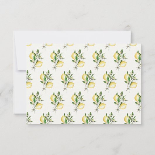 シトラスレモンフローラウォーターカラーRSVP 出欠カード (裏面)