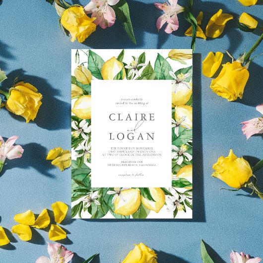 シトラスレモンフローラウォーター結婚カラー 招待状