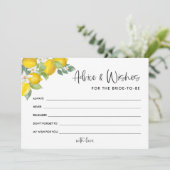 シトラスレモンブライダルシャワーアドバイスとウィッシュ サンキューカード (スタンド正面)