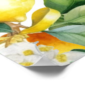 シトラスレモンブライダルシャワーウェルカムサイン ポスター (角)