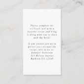 シトラスレモンブライダルシャワーレシピリクエスト エンクロージャーカード (裏面)