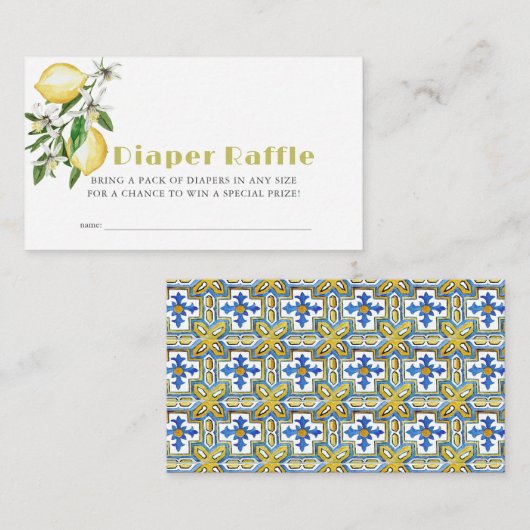 シトラスレモンベビーおむつラッフルチケット エンクロージャーカード (正面/裏面)